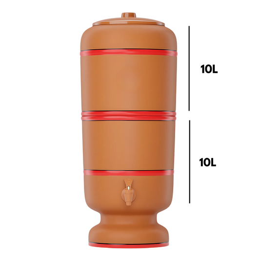 Cerâmica Stéfani São João 10L Clay Water Filter + 10L Storage Base – Total 20L Capacity
