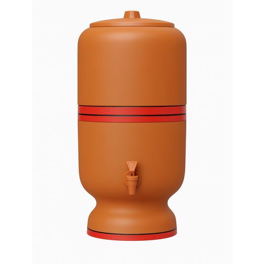 Cerâmica Stéfani São João 4L Clay Water Filter + 4L Storage Base – Total 8L Capacity