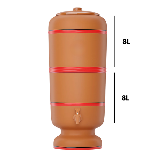 Cerâmica Stéfani São João 8L Clay Water Filter + 8L Storage Base – Total 16L Capacity