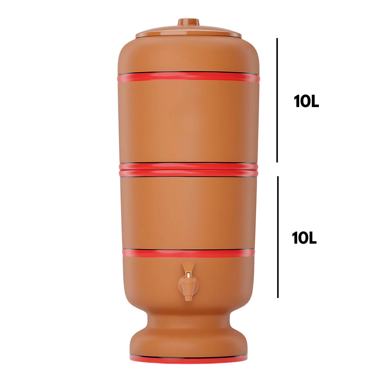 Cerâmica Stéfani São João 10L Clay Water Filter + 10L Storage Base – Total 20L Capacity