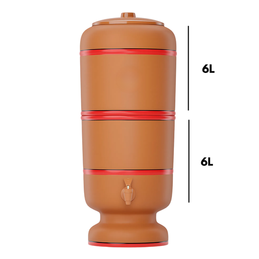 Cerâmica Stéfani São João 6L Clay Water Filter + 6L Storage Base – Total 12L Capacity