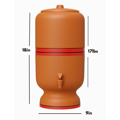 Cerâmica Stéfani São João 4L Clay Water Filter + 4L Storage Base – Total 8L Capacity