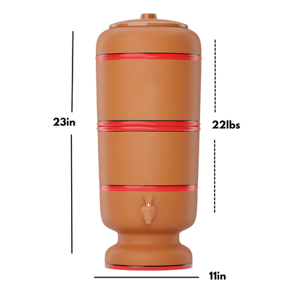 Cerâmica Stéfani São João 6L Clay Water Filter + 6L Storage Base – Total 12L Capacity
