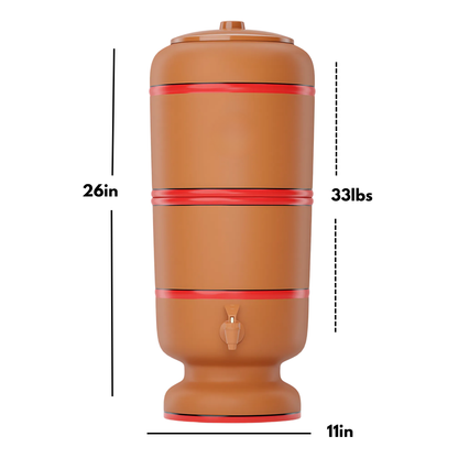 Cerâmica Stéfani São João 8L Clay Water Filter + 8L Storage Base – Total 16L Capacity