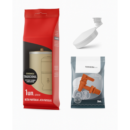 Cerâmica Stéfani São João 4L Clay Water Filter + 4L Storage Base – Total 8L Capacity
